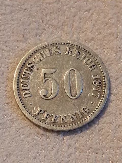 Kaiserreich 50 Pfennig 1877J und 1 Mark Deutsches Reich 1902 D Silber