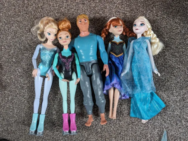 Frozen Elsa Anna Kristoff Disney princess Skating doll Bundle
