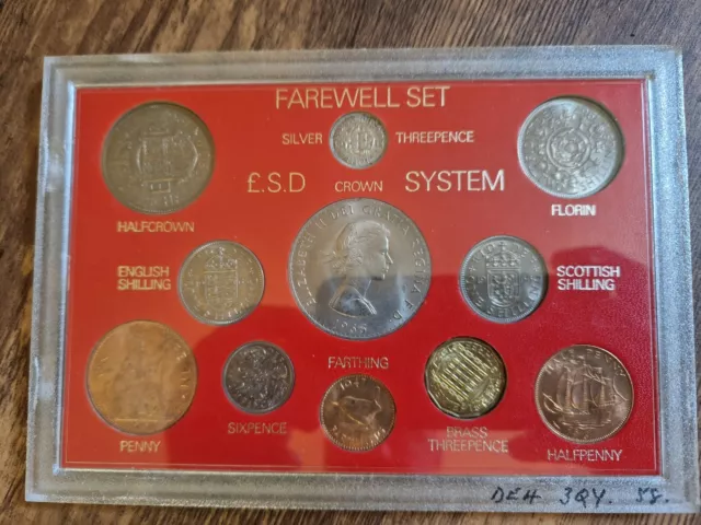 Farewell to the £sd System Pre-Decimal £.s.d 11 Coins Crown Coin BU UNC Gift Set