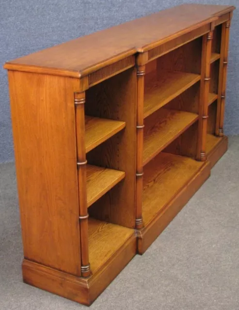 Regency Style Breakfront Bookcase Or Bookshelves Low Wide Mahogany And Oak 3