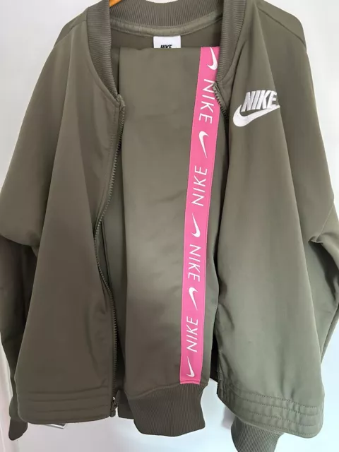 Girls Xl Nike Tracksuit In Olive Green Hardly Used
