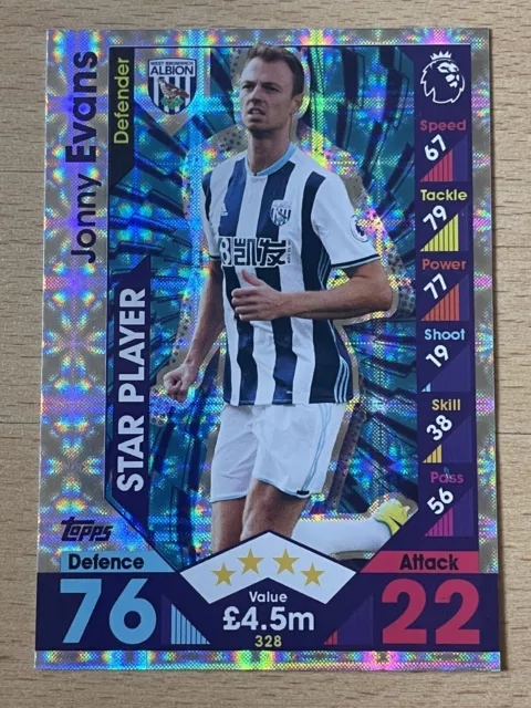 Match Attax Premier League 2016 2017 16 17 Jonny Evans West Brom Star Spieler
