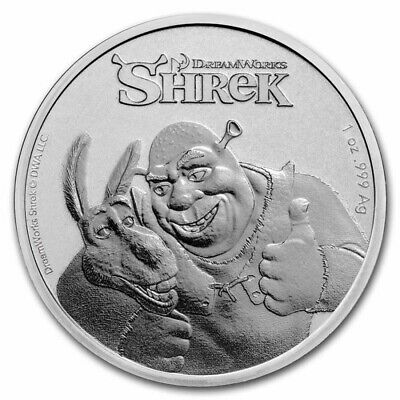 NIUE 2 Dollars Argent 1 Once  20ème Anniversaire Shrek  2021