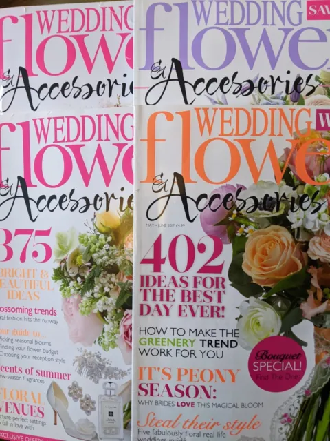 Wedding Flowers & Accessories Magazine Bundle. 4 Issues. May June. P&P Included.