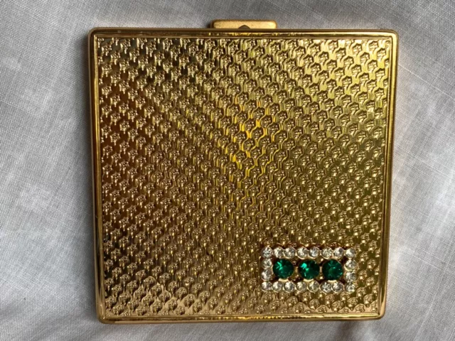 Vintage Jeweled RICHARD HUDNUT  Powder ,  Mirror , Compact Unused