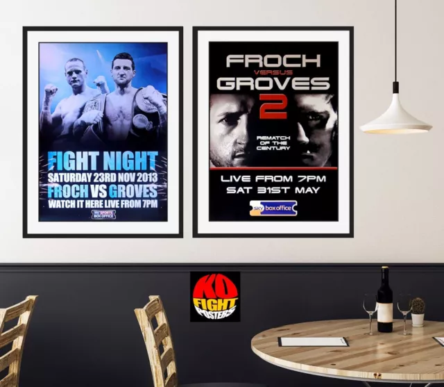 CARL FROCH vs. GEORGE GROVES (1 & 2) : Original SKY Sports Boxing Posters 10D