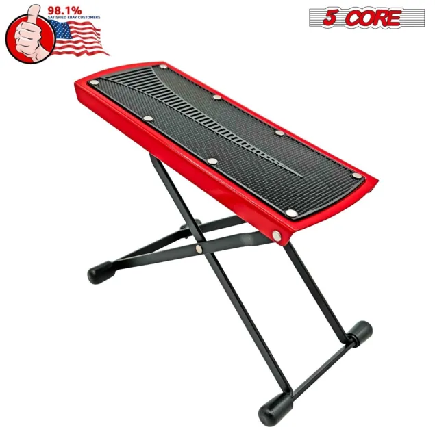 5 Core 6-Position Height Adjustable Guitar Foot Rest Stand Made of Solid Iron 🔴