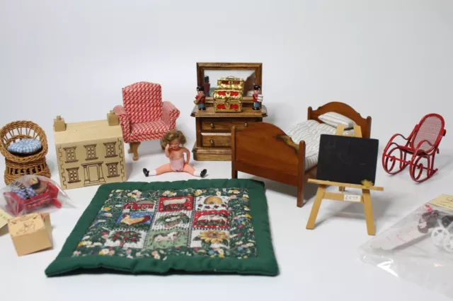 Dolls House Playroom Childs Bedroom Furniture Bundle Job lot