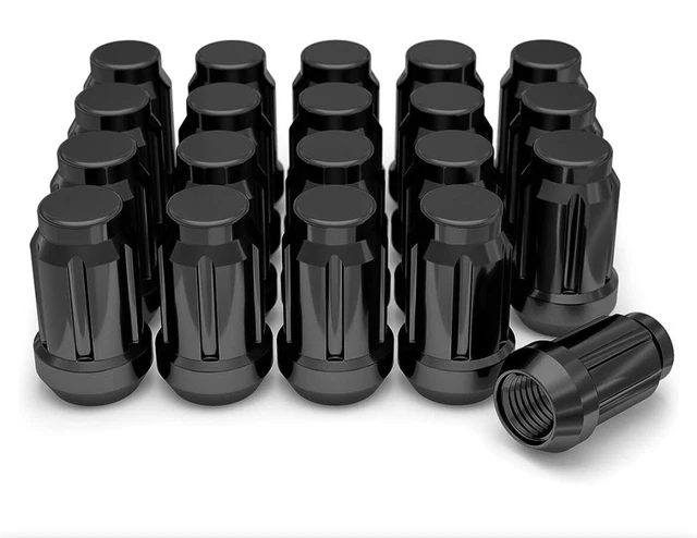 White knight  Black Chrome M12x1.50 Spline Lug Nut Set With Security Socket