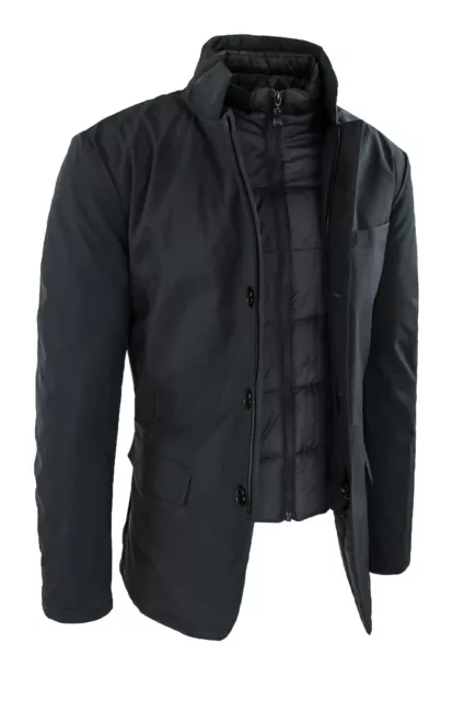 ELEGANTE GIUBBOTTO PIUMINO uomo nero autunno inverno giacca con gilet  interno EUR 105,00 - PicClick IT
