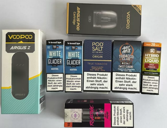 VooPoo Argus Z E-Zigarette (schwarz) + 3er Pack Pods + 6x Liquids