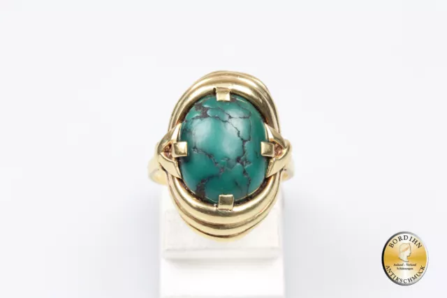 Anneau 14 Carat or Avec Turquoise Bague en Or Anneau de Doigt Dames