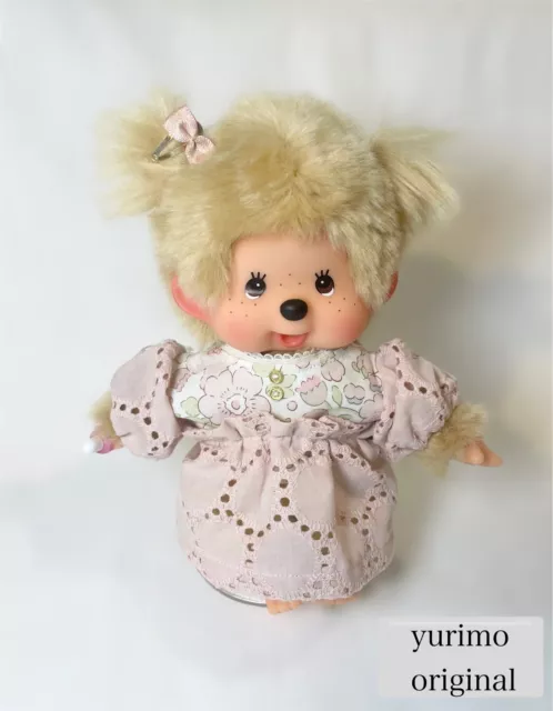 Sekiguchi Monchhichi Ssize Doll Handmade costume Liberty dress girl Monchichi