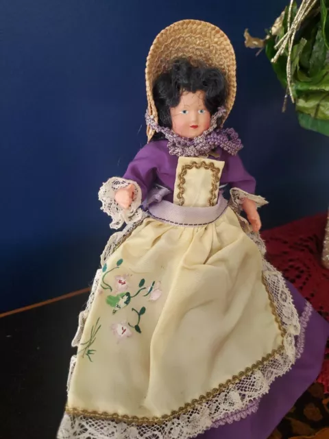 France Celluloid Girl Doll Original Costume Outfit 5” Vtg French