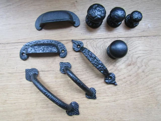 CAST IRON Kitchen cabinet cupboard drawer knob pull handles rustic vintage retro