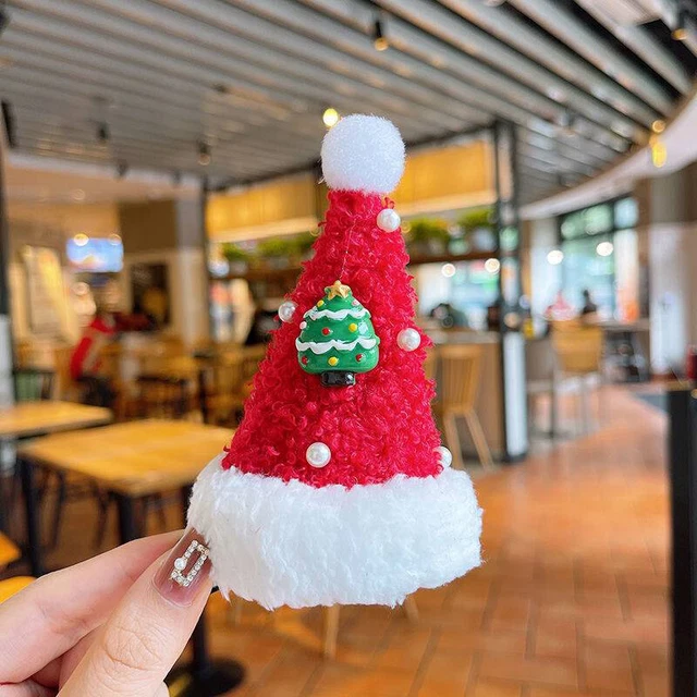 Christmas Hats Shape Hair Clips Cartoon Cute Bangs Clip Barrettes Party Headw ~~