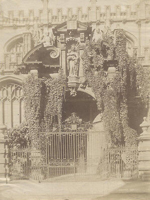 Albumen Photo Of Entrance W/ Large Gate   Carved Statues
