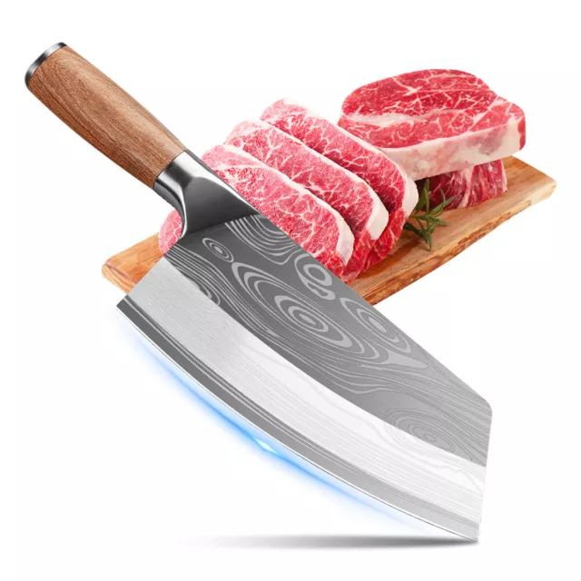 Heavy Duty Butcher Knife Handmade Forded Meat Cleaver Knife Bone Knife for Cook