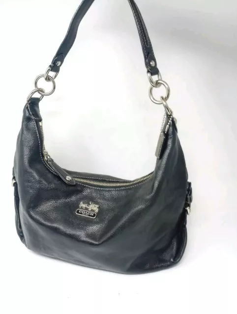 COACH MADISON HAILEY Leather Hobo Shoulder Bag Black 14304 $60.00 ...