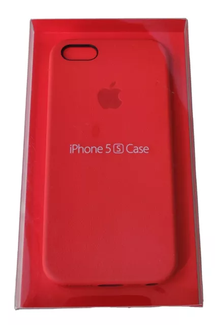 Genuine Original Official Apple iPhone 5 5S SE (2016)  Leather Case - Red