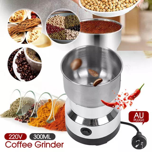 220V Electric Coffee Grinder Milling Nut Bean Spice Matte Blade