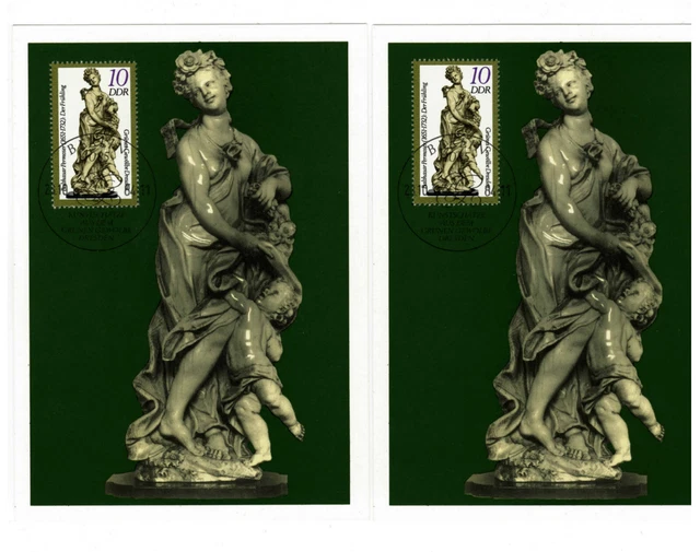 2x Postkarten DDR a 10 Pfennig Grünes Gewölbe DD mit Sonderstempel Berlin