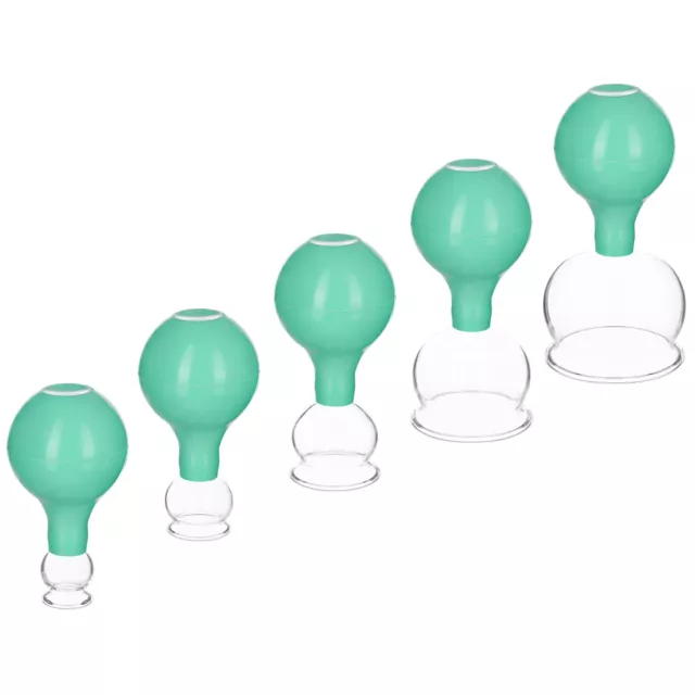 5x Ventosa de masaje corporal cristal borosilicato para relajación de músculos