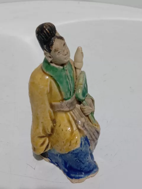 Vintage Chinese Figurine Pottery Shiwan Statue Figure Mudwoman Mudman