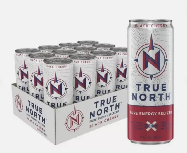 True North Prime Energy Seltzer Drink Black Cherry 12 Pk 12 OZ Caffeine Exp04/24