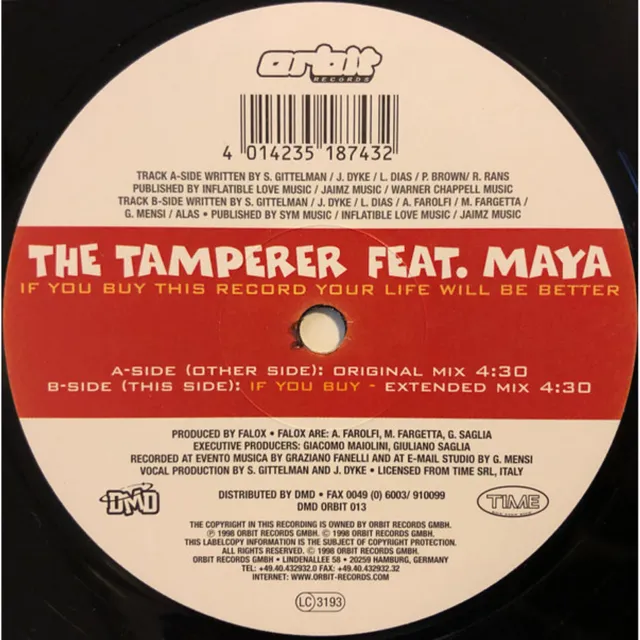 The Tamperer Feat. Maya - If You Buy This Rec (Vinyl 12" - 1998 - DE - Original)