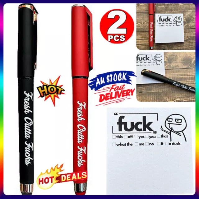 Newest Fresh Outta F**ks Pad and Pen,Snarky Novelty Fresh Outta F**ks Pen  Set