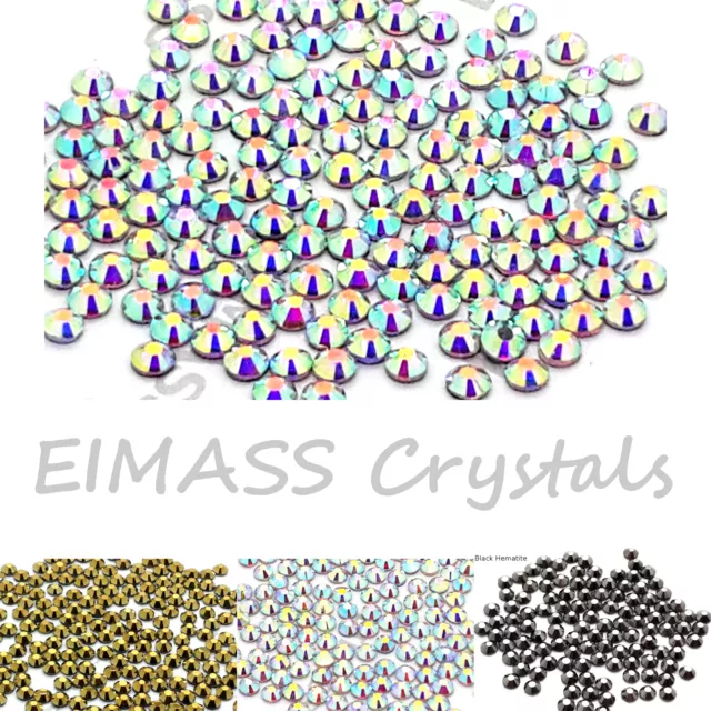 Hot Fix Aufbügeln auf Strasssteinen, Glasdiamanten, Kristallen, Edelsteinen, flache Rückseite, 7767