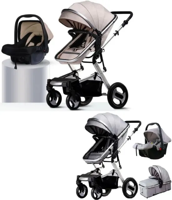 3 in 1 Travel Pram Baby Pushchair Stroller System Buggy Car Seat Newborn