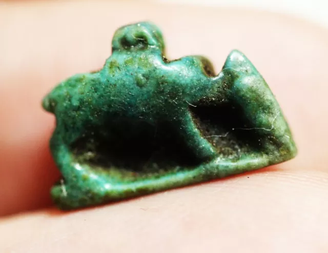 Zurqieh -As20668- Ancient Egypt. Faience  Sow Amulet . 600 - 300 B.c