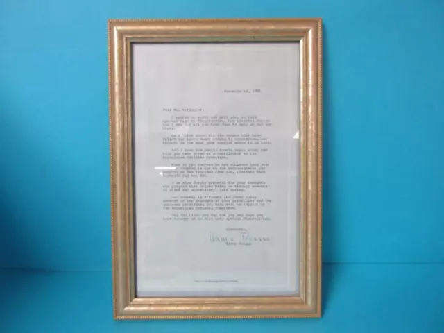 Nancy Reagan Signed Autographed Letter 1981 First Lady Framed To Mr Wetlaufer