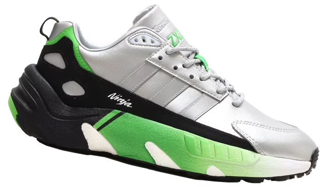Herren Adidas Zx22 Kawasaki Ninja Trainer - Alle Grössen - Sliver/Schwarz/Grün Gw2125