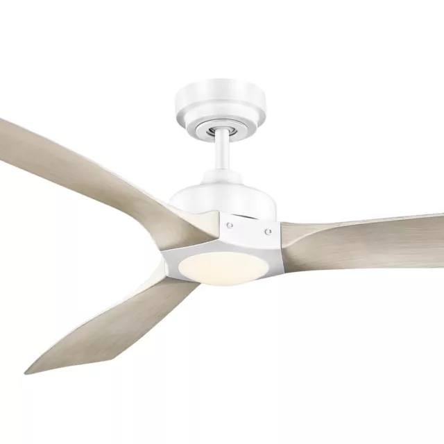 Mercator 52" Minota Smart WiFi Ceiling Fan with Light | WHITE & TIMBER | NEW