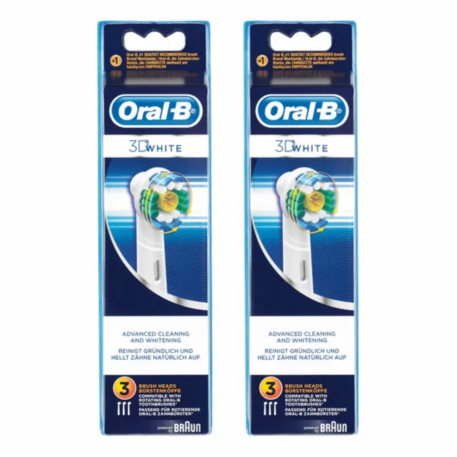 Oral-B 3D White 3er Aufsteckbürsten Bürstenkopf Ersatzbürste Zahnpflege 6 Stück