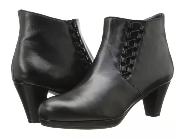 New VANELI Laryssa Black Leather Ankle Short Boots Booties Womens 5