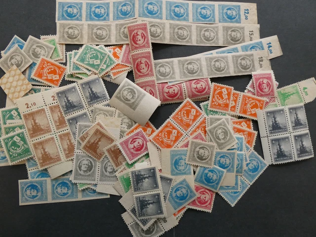 SBZ Thüringen großer Posten postfrischer Marken (teils in Einheiten) u.gest.
