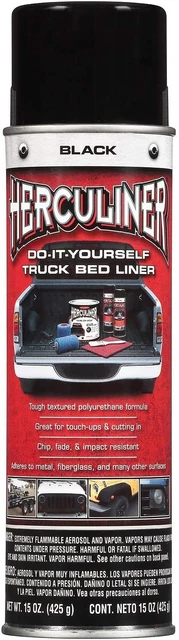 Herculiner Aerosol Spray Truck Bed Liner, 15 Ounce Spray Can, Black, Textured...