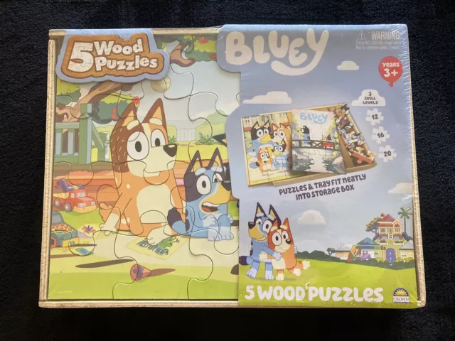 Bluey 3 Wood Puzzles Jigsaw Puzzle Bundle