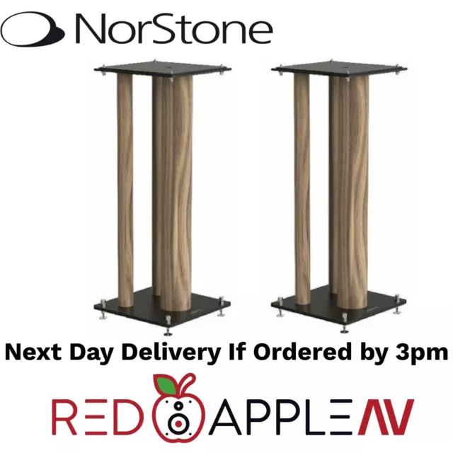 Pair Of Norstone Stylum MAX 60cm High Steel Speaker Stands In Black/Oak*