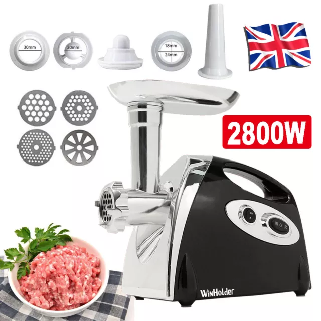 UK 2800W Electric Meat Grinder Mincer Sausage Maker Filler Food Mincing Machine