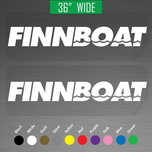 36& FINNBOAT BOAT Outboard Motor Marine Decals Vinyl Stickers Pair Set