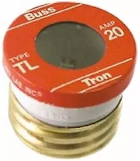 Bussmann TL-20PK4 20 Amp Time Delay, Loaded Link Edison Base Plug Fuse, 125V...