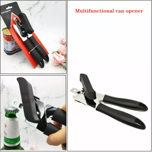Multifunction Can Opener Stainless Steel Safety Side Cut Manual Tin  Professional 