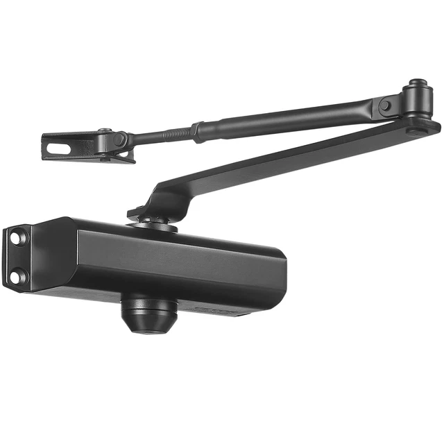 8" Heavy-Duty Hydraulic Door Closer – Adjustable Speed, Self-Closing, Fits 99-143 Lb Doors Up To 43" Wide, Black