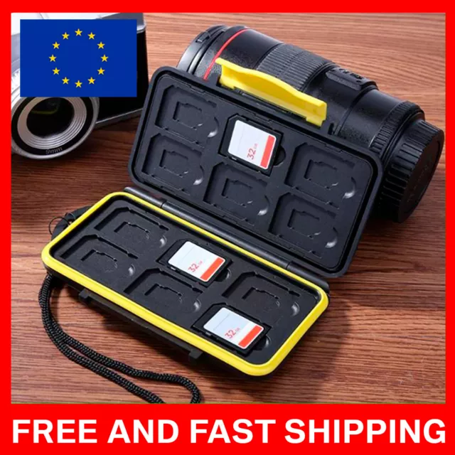 12 Slots Waterproof Memory Card Carrying Case Holder For SD SDHC SDXC - LUX