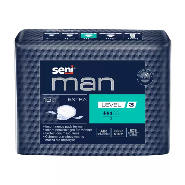 Urologische Einlagen für Männer Seni Man Extra Level 3, 15 Stück, blitz UPS